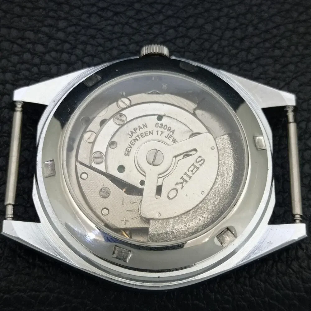 Vintage 1970 FCB Seiko Automatic Mens Silver Watch W/daydate & White accents